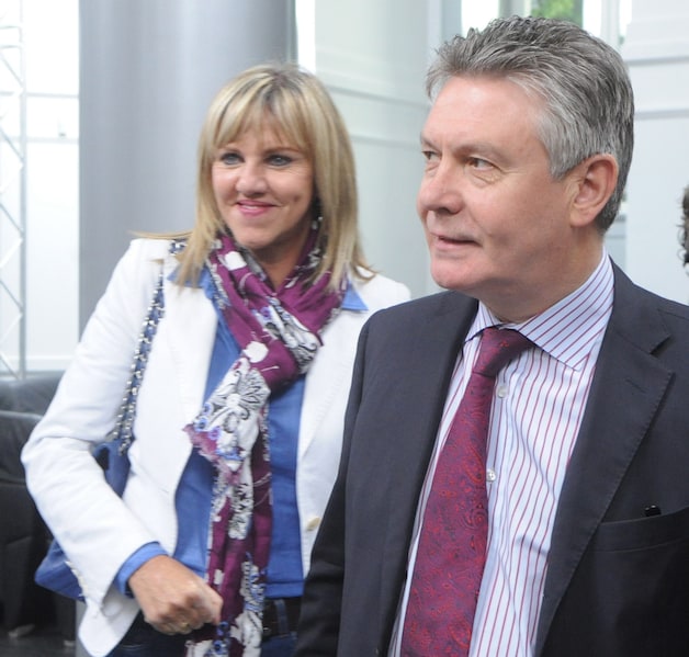 Eurocommissaris voor Handel Karel De Gucht (Open Vld) en echtgenote Mireille Schreurs.