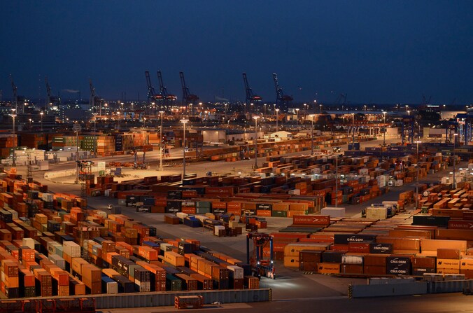 De haven van Hamburg.