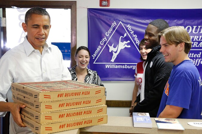 Barack Obama begin oktober in Williamsburg, Virginia.