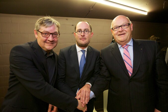 Philippe De Coene, Vincent Van Quickenborne en Rudolf Scherpereel.