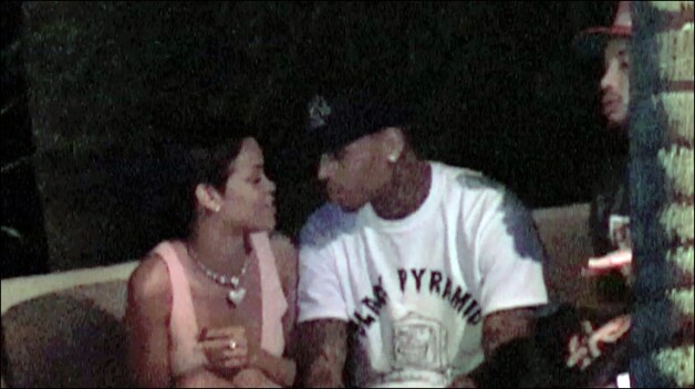 Rihanna en Chris Brown hadden het zaterdag nog gezellig samen.