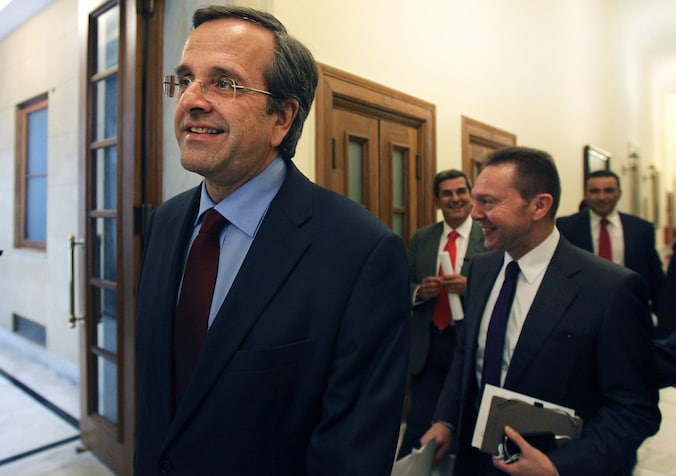 De Griekse premier Antonis Samaras.