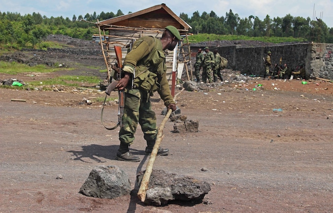 Congolese soldaten in Rwanda.