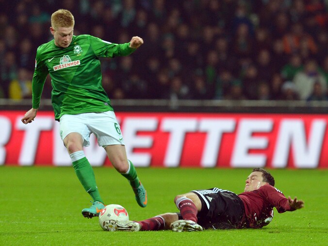 Kevin De Bruyne in actie met Werder Bremen