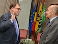 Burgemeester Christophe D'Haese bij zijn eedaflegging.
