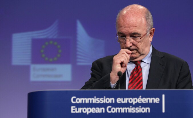 Europees commissaris van Concurrentie Joaquin Almunia gaf vandaag een persconferentie naar aanleiding van de herstructurering.