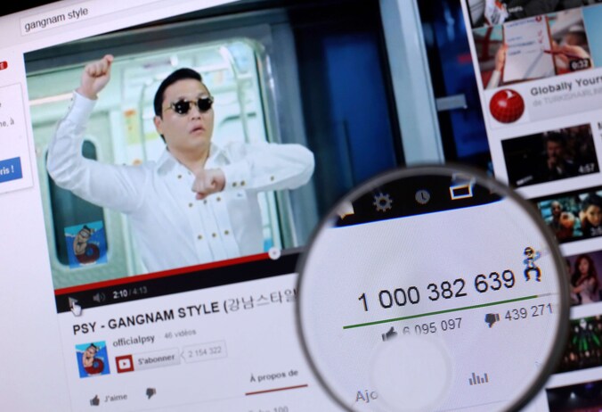 Gangnam Style van PSY heeft vorige week de kaap van 1 miljard views gerond.