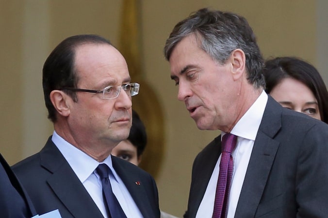 President François Holland en minister van Financiën Jerome Cahuzac.