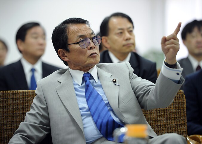 Japans minister van Financiën, Taro Aso.