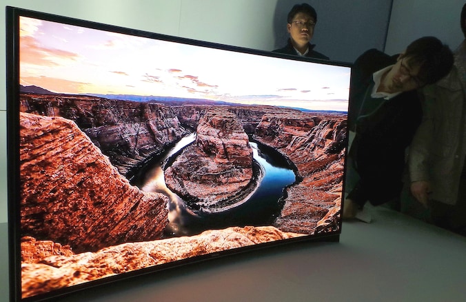 De tv van Samsung.