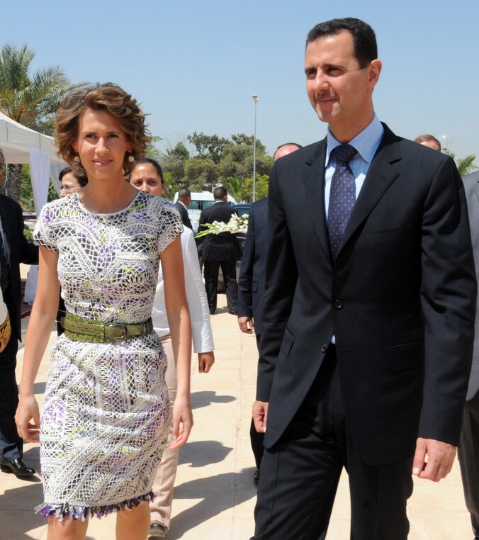 Asma en Bashar al-Assad op 13 juli 2010 in Tunis.