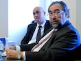 Jannie Haek (CEO NMBS-Holding) en Marc Descheemaecker (CEO NMBS).