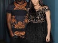 Kanye West met zijn zwangere vriendin Kim Kardashian