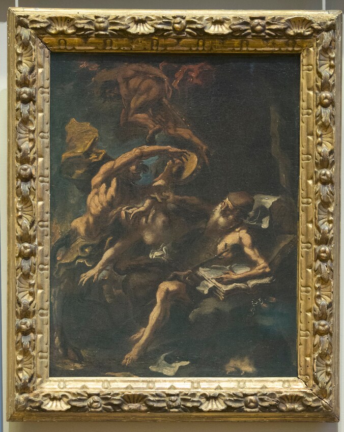 'De verleiding van de Heilige Antonius' van de Italiaanse kunstenaar Sebastiano Ricci is één van de vier schilderijen die in het Louvre hangen.