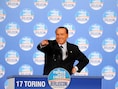 Silvio Berlusconi (76), zondag op campagne in Turijn.