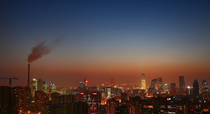 De skyline van Peking.
