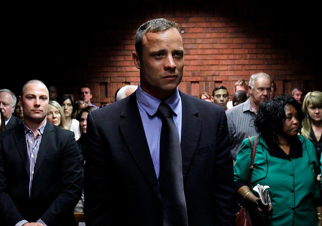 De gearresteerde Oscar Pistorius verscheen vandaag voor de rechter in Pretoria.