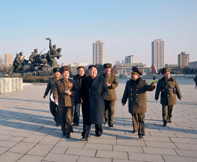 Kim Jong-un op pad in zijn land.