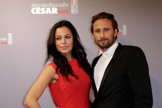 Matthias Schoenaerts en Alexandra op de rode loper van de 38ste César Awards in Parijs