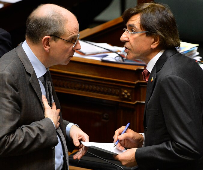 Kersvers minister van Financiën Koen Geens en premier Elio Di Rupo