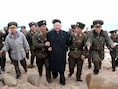 De Noord-Koreaanse leider Kim Jong-Un bracht een bezoek aan zijn troepen.