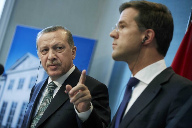 Erdogan en Rutte bij het Turkse staatsbezoek aan Nederland in 2013.