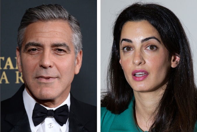 George Clooney en verloofde Amal Alamuddin.