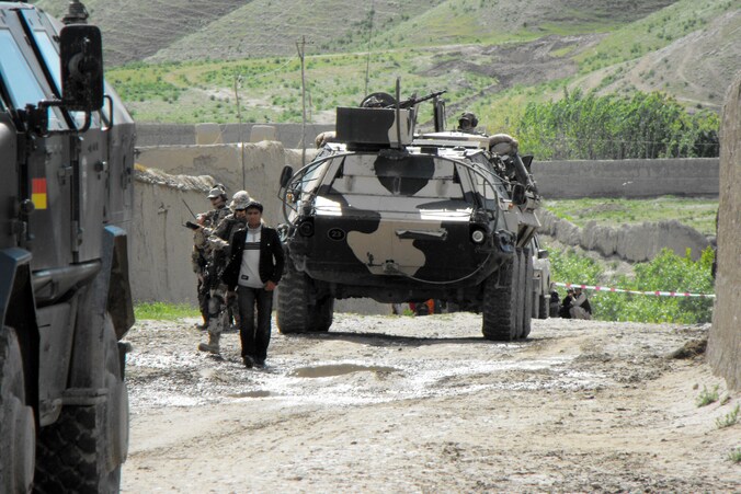 Een gezamenlijke Duits-Belgische patrouille in Kunduz. (Archieffoto uit juni 2010)