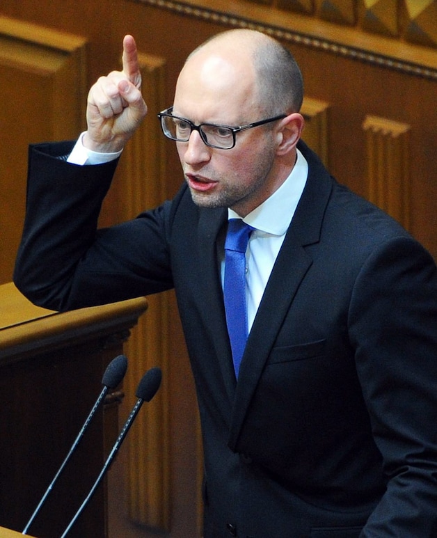 Oekraïens ontslagnemend interim-premier Jatsenjoek.