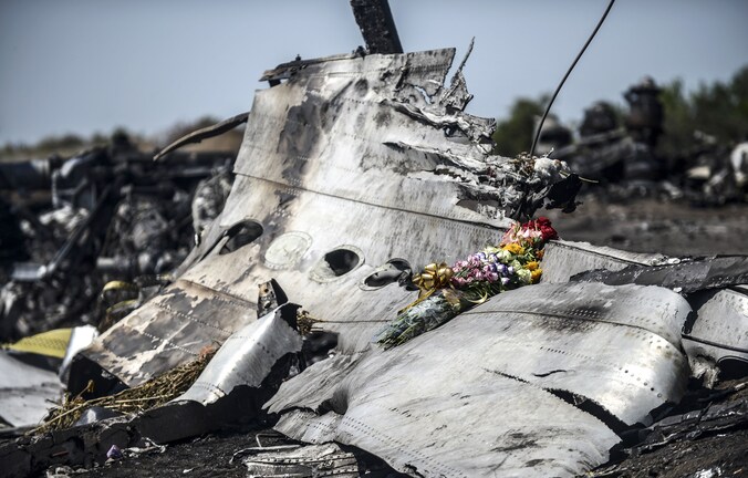 De rampplek waar MH17 in Oekraïne neerstortte.