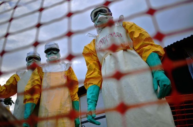 Dokters van Artsen Zonder Grenzen in ebolagebied.
