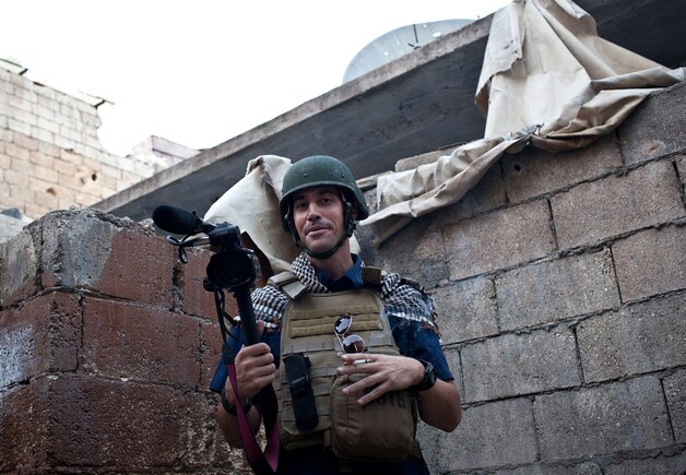 James Foley in 2012 in de Syrische stad Aleppo.