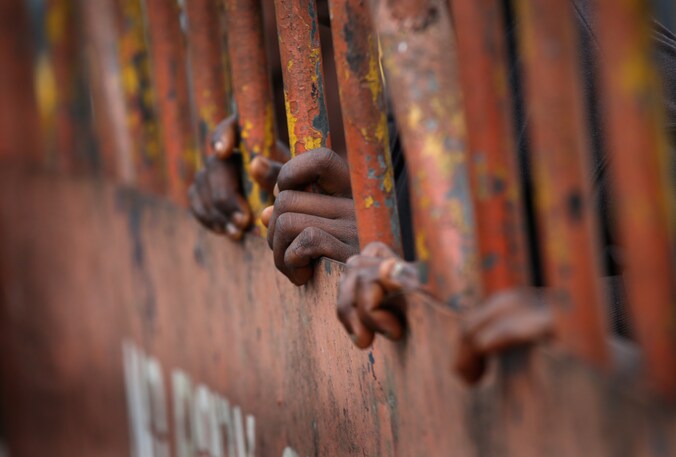 Inwoners van Liberia die in quarantaine werden gezet.