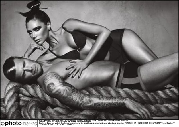 David &amp; Victoria Beckham voor Armani.