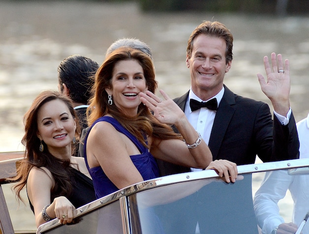 Cindy Crawford was samen met haar man aanwezig op het huwelijksfeest in Venetië