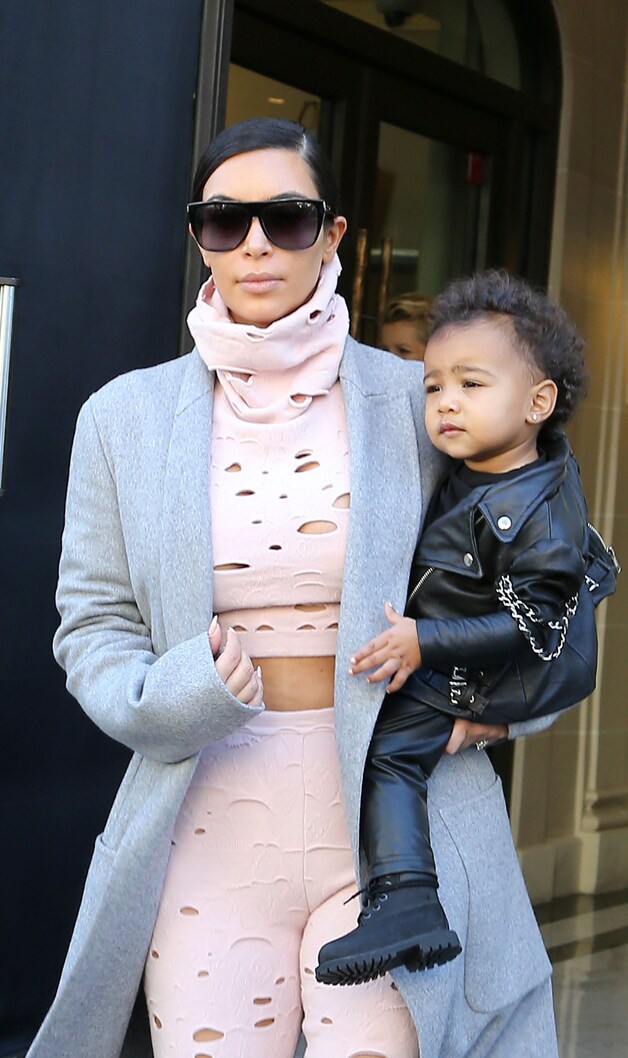Kim Kardashian met dochtertje North.