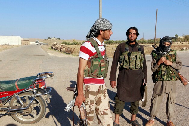 IS-strijders nabij Kobani.