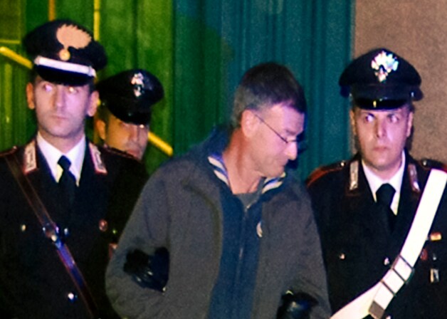 Massimo Carminati bij zijn arrestatie op 2 december 2014.