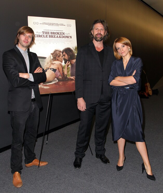 Felix Van Groeningen, Johan Heldenbergh en Veerle Baetens tijdens de screening van 'The Broken Circle Breakdown' in LA.