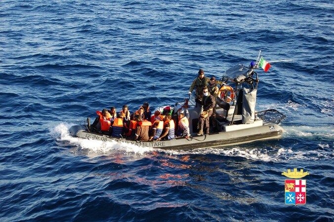 De Italiaanse marine verspreidde deze foto.