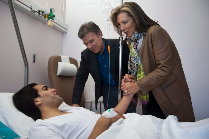 Falcao kreeg eind januari zelfs president Santos en zijn vrouw op bezoek.