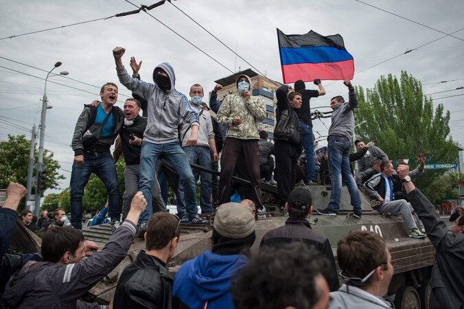 Pro-Russische opstandelingen in Oekraïne.