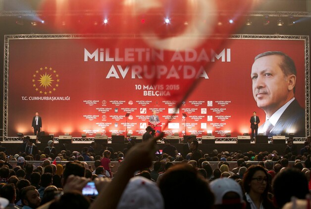 Erdogan kwam in mei 2015 naar een bomvolle Ethias Arena in Hasselt afgezakt in aanloop van de Turkse parlementsverkiezingen.