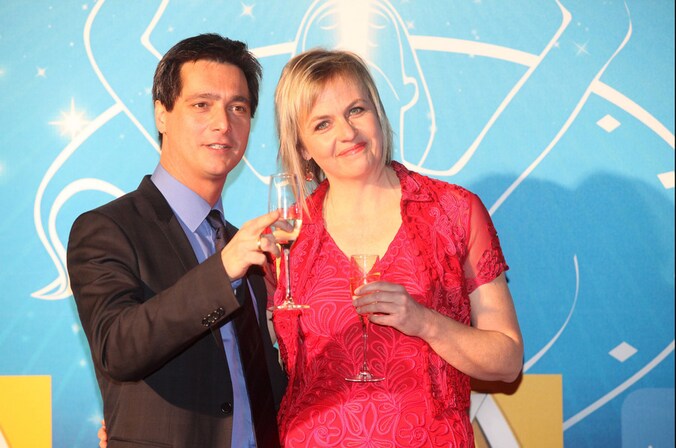 Annemie Struyf naast Stef Wauters.