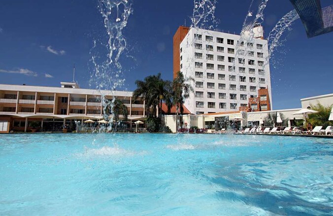 Het Borbon Hotel in Foz do Iguaçu, onderkomen van de Zuid-Koreaanse selectie tijdens het WK.