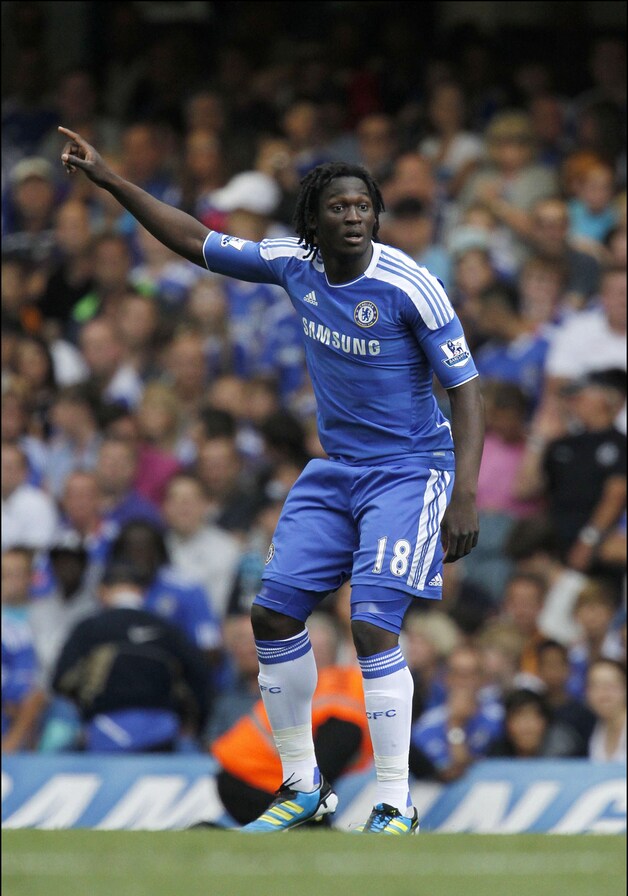 Romelu Lukaku in het shirt van Chelsea.