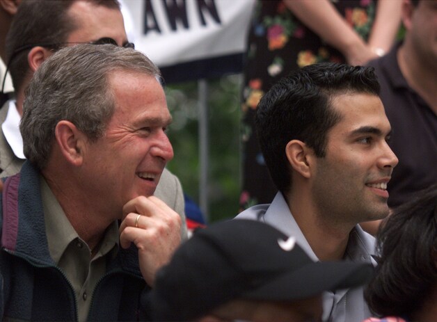 Met oom George W. Bush in 2001 in het Witte Huis.