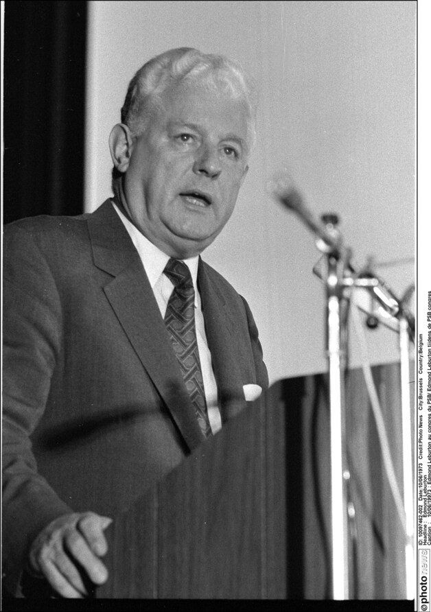 Voor hij premier werd, was Edmond Leburton voorzitter van Belgische Socialistische Partij (BSP - PSB).