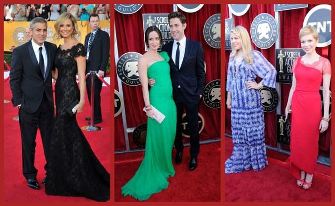 George Clooney en Stacy Keibler, Emma Blunt en John Krasinski, Busy Philips en Michelle Williams.