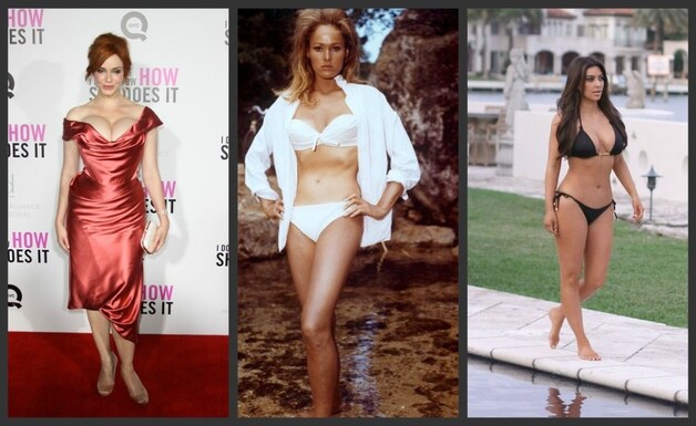 Christina Hendricks, Ursula Anderss en Kim Kardashian.